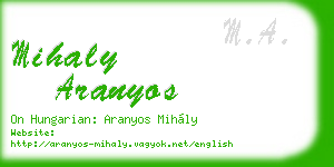 mihaly aranyos business card